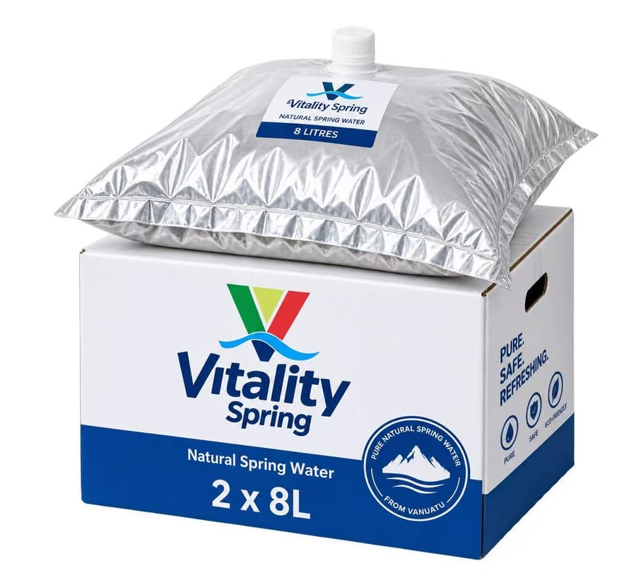 Vitality Spring 2 x 8L box with an 8 litre soft water bag